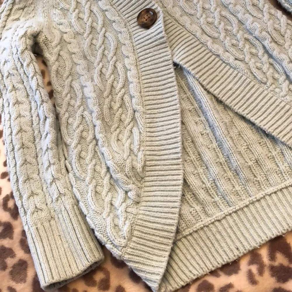 GapKids Button Chunky Cable Knit Cocoon Sweater in Blue Size XS 4 5